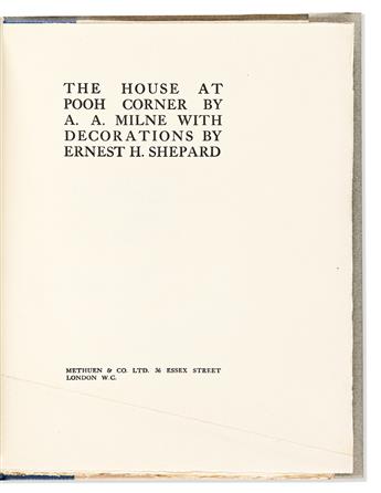 Milne, A.A. (1882-1956) The House at Pooh Corner with an A.L.S.